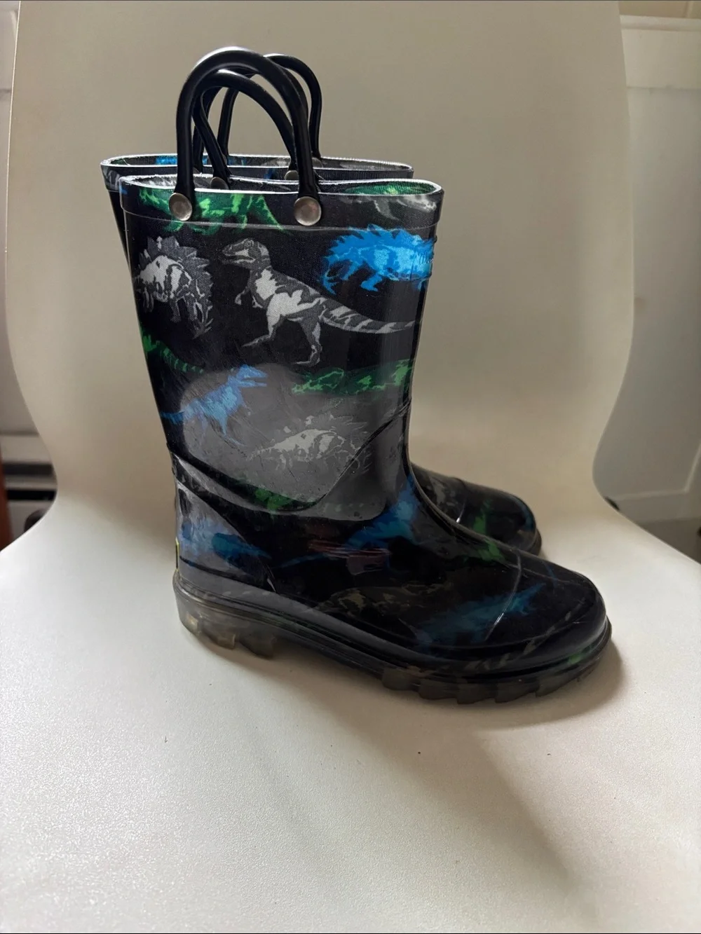 Western Chief Kids LIGHT UP! Rain Boots with Dinosaur Print